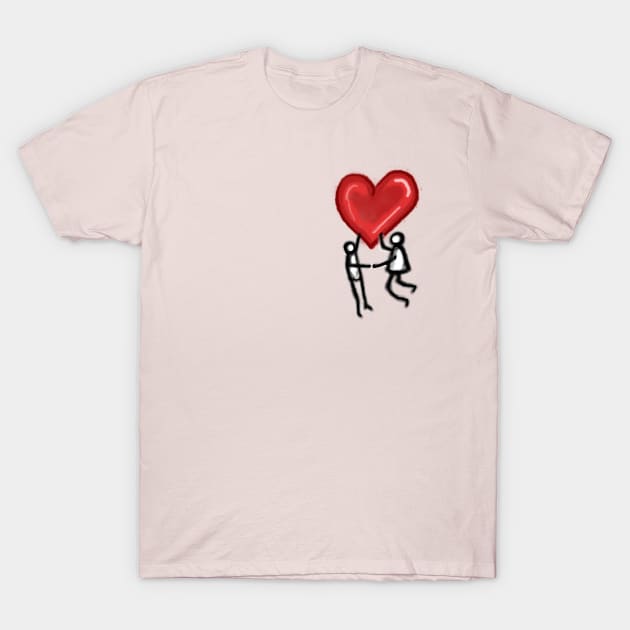 Love heart graffiti - simple Valentines day gift T-Shirt by SmerkinGherkin